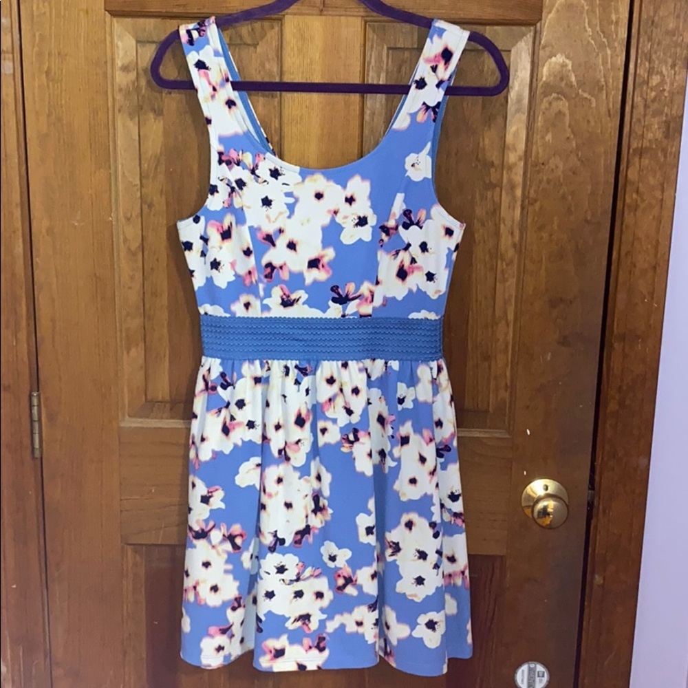 Blue + Pink Flower Dress